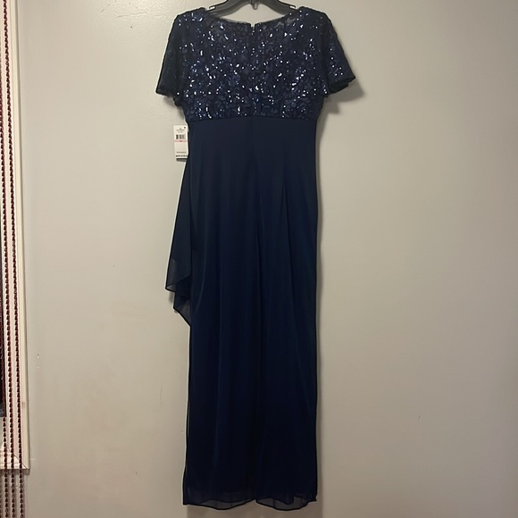 Alex Evenings Womens Petites Ruffled Maxi Evening Dress - Picture 6 of 9